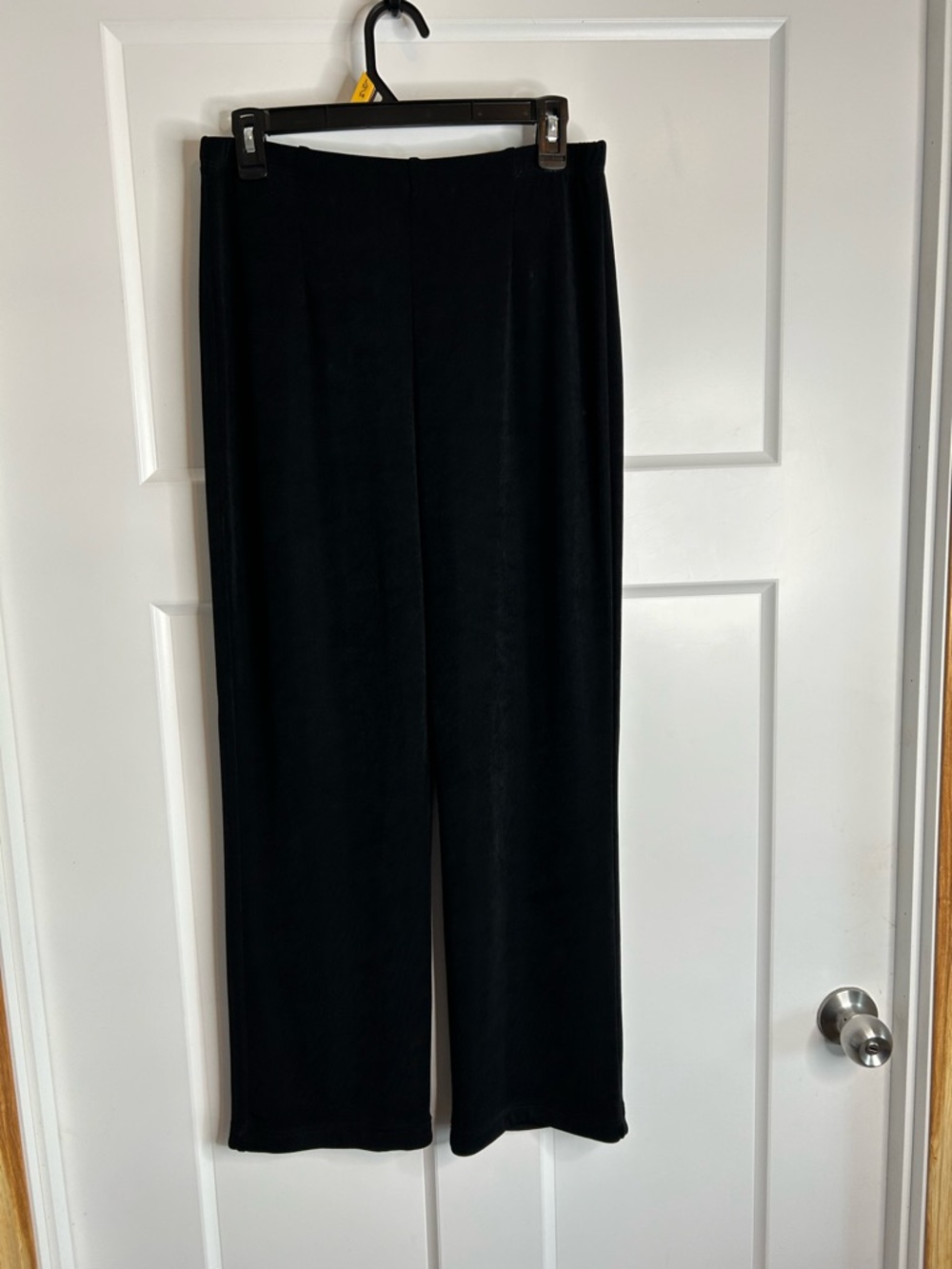 Chico’s Travelers Pants 1 M Black Slinky Wide Leg Pull On Stretch Womens 5682